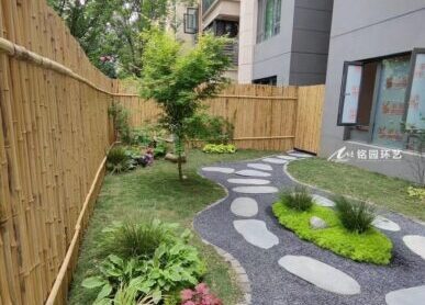 小區一層院子景觀，溫江上熙府室外院子庭院綠植造景設計