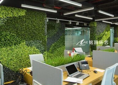 办公室仿真绿植墙，室内仿真绿植隔断景观