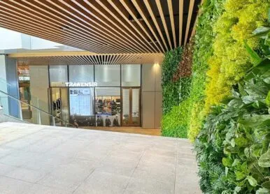 商综仿真绿植墙，下沉式商场仿真植物墙面造景